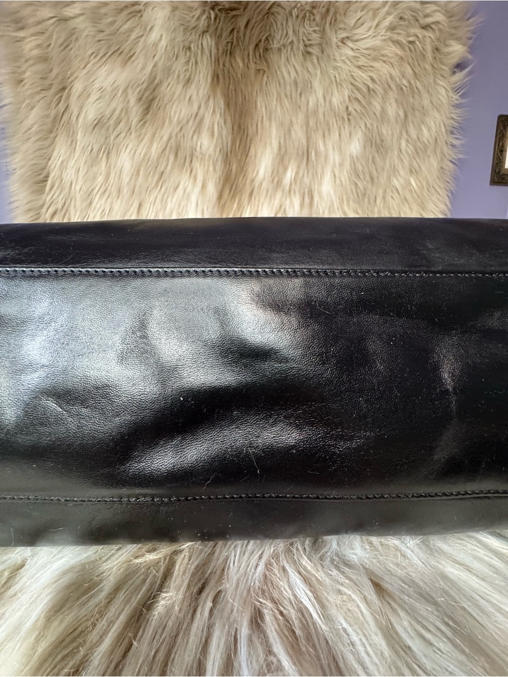 Prada Black Leather Tote with Triangle Logo - Picture 13 of 13